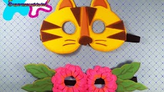 Antifaz de fomi Gatito y flores ∞SUPERMANUALIDADES∞ [upl. by Hospers]