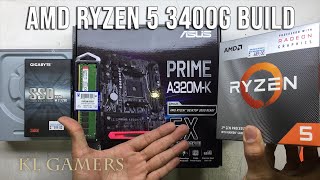 AMD Ryzen 5 3400G ASUS PRIME A320MK Kingston DDR4 GIGABYTE NVMe SSD Custom Desktop Build [upl. by Ellehs]