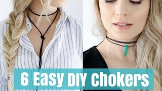 6 Crazy Easy DIY Chokers Tutorial [upl. by Bowman946]