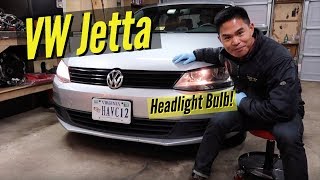 HOW TO VW Jetta Headlight Bulb Replacement [upl. by Adnah]