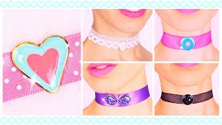 5 DIY chokers  EASY chokers  diy choker necklaces [upl. by Itsirhc209]