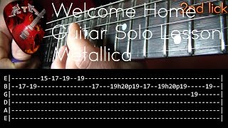 Welcome Home Sanitarium Guitar Solo Lesson  Metallica with tabs [upl. by Htebazileharas]