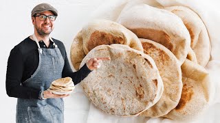 Homemade Pita Bread Recipe [upl. by Nylyaj]