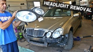 HOW TO REMOVE AND REPLACE HEADLIGHT ON MERCEDES W211 [upl. by Beret]