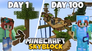 I Spent 100 Days in Minecraft Skyblock [upl. by Arze]