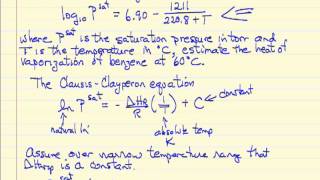 Heat of Vaporization Antoines Equation [upl. by Nura]