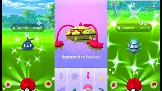 Pokemon Go Shiny TrubbishFerroseed amp Ferrothorn Evolution [upl. by Cherilynn]