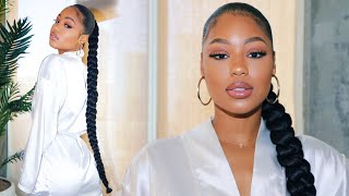 JUMBO BRAID PONYTAIL USING BRAIDING HAIR  how to [upl. by Levison713]