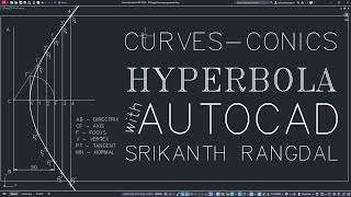 Hyperbola General Method using AutoCAD  Engineering Graphics Lab [upl. by Ardnekahs39]