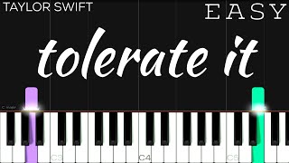 Taylor Swift  tolerate it  EASY Piano Tutorial [upl. by Namwen]