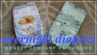 Overnight Diaper Comparison  Honest Company vs Huggies [upl. by Dahle498]