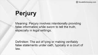 Perjury Meaning [upl. by Habeh]