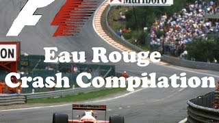 Eau Rouge Crash Compilation [upl. by Ahtimat]