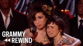 Watch Amy Winehouse Win Record Of The Year For quotRehabquot In 2008  GRAMMY Rewind [upl. by Boycie]