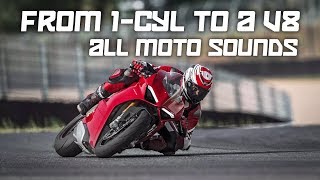 All Motorcycle Engine Sounds from 1cylinder to a V8 [upl. by Ayotahs433]