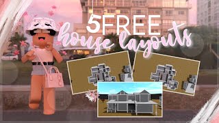 BLOXBURG  5 FREE House Layouts  SpeedBuild [upl. by Wilt]