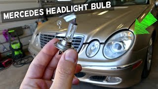 MERCEDES W211 LOW BEAM HEADLIGHT BULB REPLACEMENT REMOVAL [upl. by Nazay]