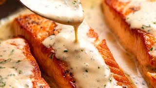 Salmon with Creamy Herb amp Garlic Sauce [upl. by Parlin]