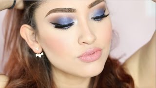 MAQUILLAJE ELEGANTE EN TONOS AZULES  PARA FIESTA [upl. by Aihsitan]