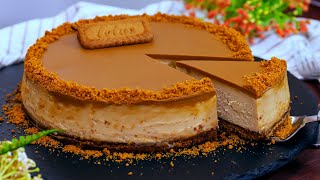 How to make a PERFECT baked LOTUS BISCOFF Cheesecake 🍰 [upl. by Sarina]