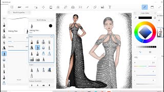 Fashion illustration timelapse  Autodesk sketchbool [upl. by Pfister]