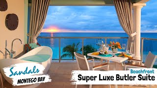 Beachfront Super Luxe Butler Suite B1B  Sandals Montego Bay  Full Walkthrough Tour amp Review 4K [upl. by Seema]