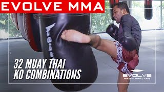 32 Muay Thai KNOCKOUT Combinations  Evolve University [upl. by Collum]